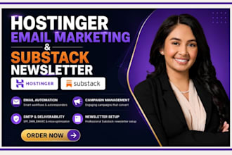 hostinger email marketing reach automation email SMTP setup substack newsletter