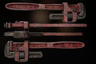 create 3d game props low poly  pbr ready