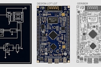 design lot, esp32 arduino circuits pcb layout schematic and gerber file