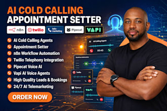 bland ai cold calling appointment setter n8n twilio telemarketing pipecat vapi