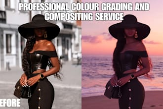 do colour grading and compositing using photoshop