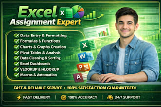 do your microsoft office projects in excel, word, powerpoint, and access