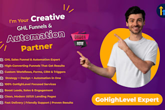 setup gohighlevel automation, workflows, CRM and sales funnels