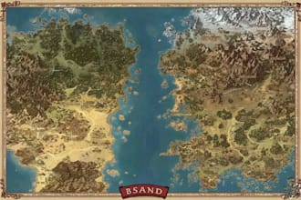 draw high quality professional fantasy map for dnd campaign, roleplaying, books