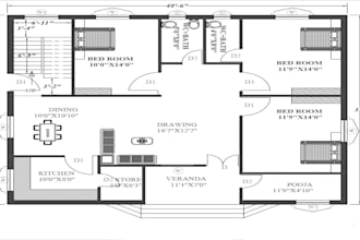 draw 2d floor plans, architectural plans, house and office plan in autocad