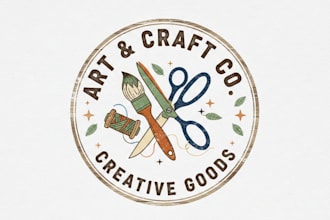 design a unique arts and  crafts logo for your creative brand