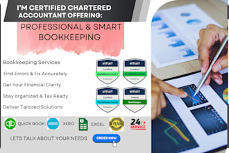 do professional bookkeeping in quickbooks online,  xero, clean up and reconcile