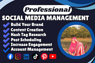 monthly social media management with content, posting and full brand support