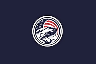 design a modern fishing and hunting logo for your brand
