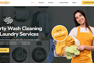 build squarespace laundromat website dry cleaning website pressure washing