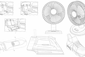 do uspto patent drawing utility design patent product technical lineart drawing