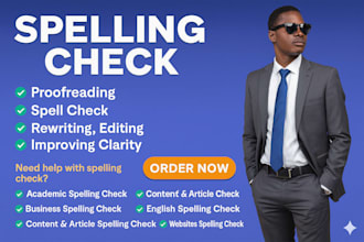 proofread, restructure, check grammar and spelling
