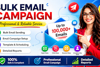 set up and send 100k bulk email campaigns with reports