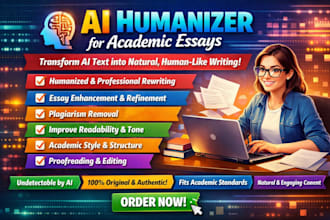 do research articles, ai humanization, and content writing