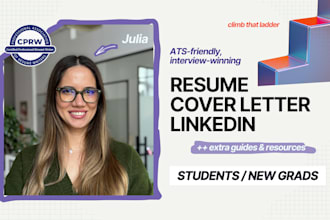write your first job resume or CV, cover letter, linkedin