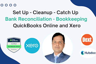 do cleanup, catch up, bank reconciliation qbo and xero