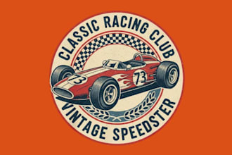 draw racing illustration for t shirt design