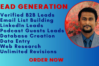 provide b2b leads, linkedin and podcast guest leads with verified emails