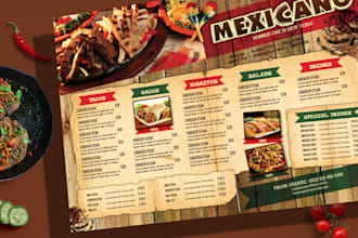 design professional restaurant menu digital menu board food flyer or TV menu bar