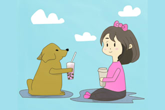 draw a custom kawaii cartoon character or cute avatar