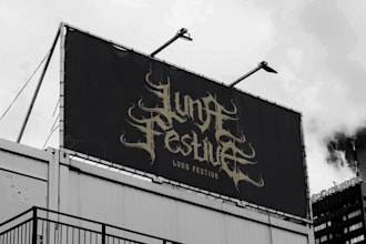 draw a unique death metal font, black metal font logo design