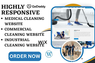 design medical cleaning website commercial office industrial cleaning website