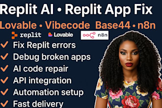 replit app, replit ai, replit website, base44 lovable vibecode fix replit, n8n