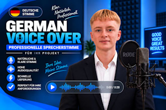 record a german male voice over for your project