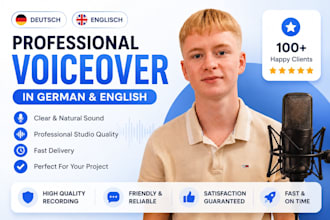 record a german male voice over for your project