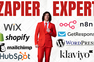 zapier expert n8n wix shopify hubspot mailchimp wordpress getresponse klaviyo
