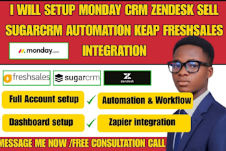 setup monday crm zendesk sell sugarcrm automation keap freshsales integration