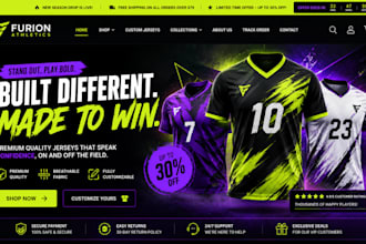 design shopify store jersey football sportwear jersey website football kit store
