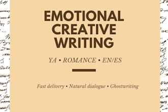 ghostwrite emotional ya, romance or creative fiction in english or spanis