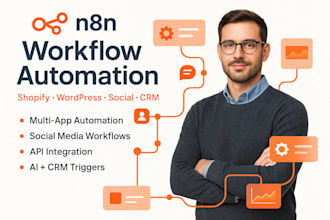 build german n8n workflow, n8n social media automation, shopify, wordpress blog