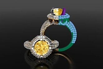 custom stl jewelry design ring, grillz, pendant, bracelet 3d model and rendering