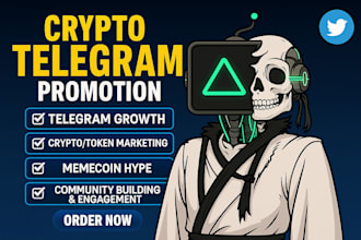 crypto social media manager, telegram bot setup reply guy meme sticker creator