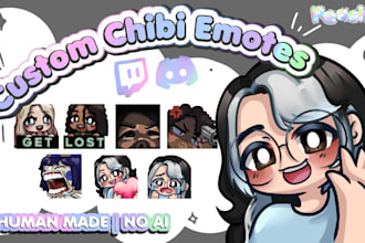 draw custom chibi emotes for twitch or discord