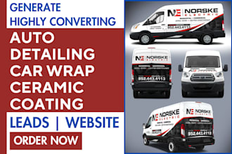 generate auto detailing leads, ceramic coating, car wrap website