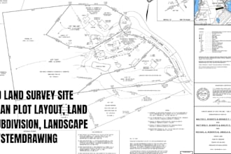 do land survey site plan plot layout, land subdivision, landscape system drawing