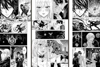 draw custom action nsfw manga page artist dark fantasy anime doujin horror comic