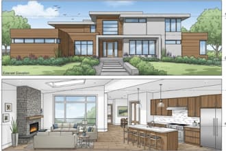 complete exterior and interior elevation services using chief architect