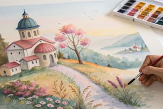 paint watercolors by hand for you