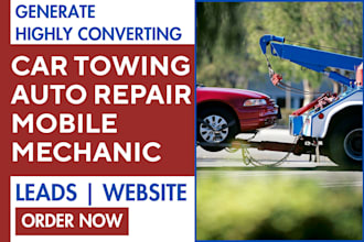 generate car towing leads, auto repair leads, mobile mechanic website