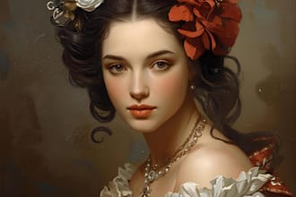 paint a real oil painting on canvas with for