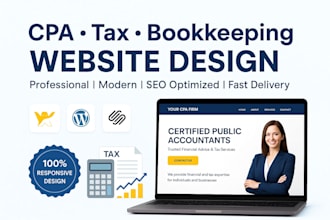 design income tax website bookkeeping website cpa website on wix, wordpress