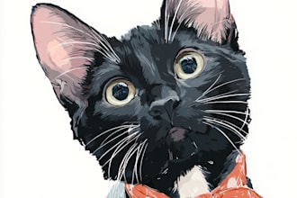design a disney pet portrait illustration