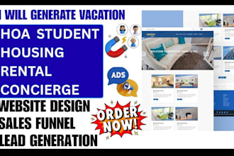 vacation short term rental student housing property list hoa lead build website