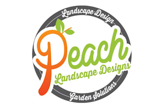 make innovative a logo for peach landscape designs