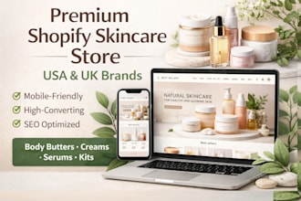 skincare shopify store body butters face creams and serums skincare kits store