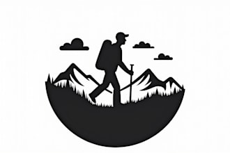 create beautiful hiking outdoor adventure logo